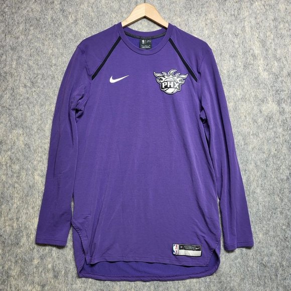 Nike Dri-Fit Phoenix Suns Purple Elite Shooter Long Sleeve Shirt Mens Medium - Picture 1 of 13